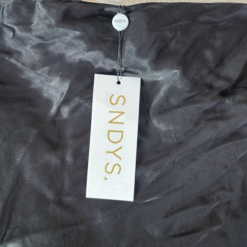 Revolve SNDYS Maxi Dress Black‎ Strapless Satin size M NWT $125 - Picture 4 of 9